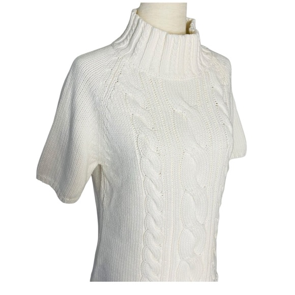 VINTAGE LUCIA LUKKEN Cable Knit Mock Neck Sweater - Picture 3 of 7